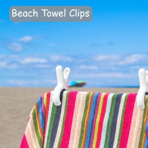 12 Pack Beach Towel Clips with Strong Anti-Rust Springs,Heavy Duty Towel Clips,Plastic Laundry Clothes Pins to Keep Your Towel, Clothes, Blankets to Dry on Clothesline and Hanging Rack (Blue)