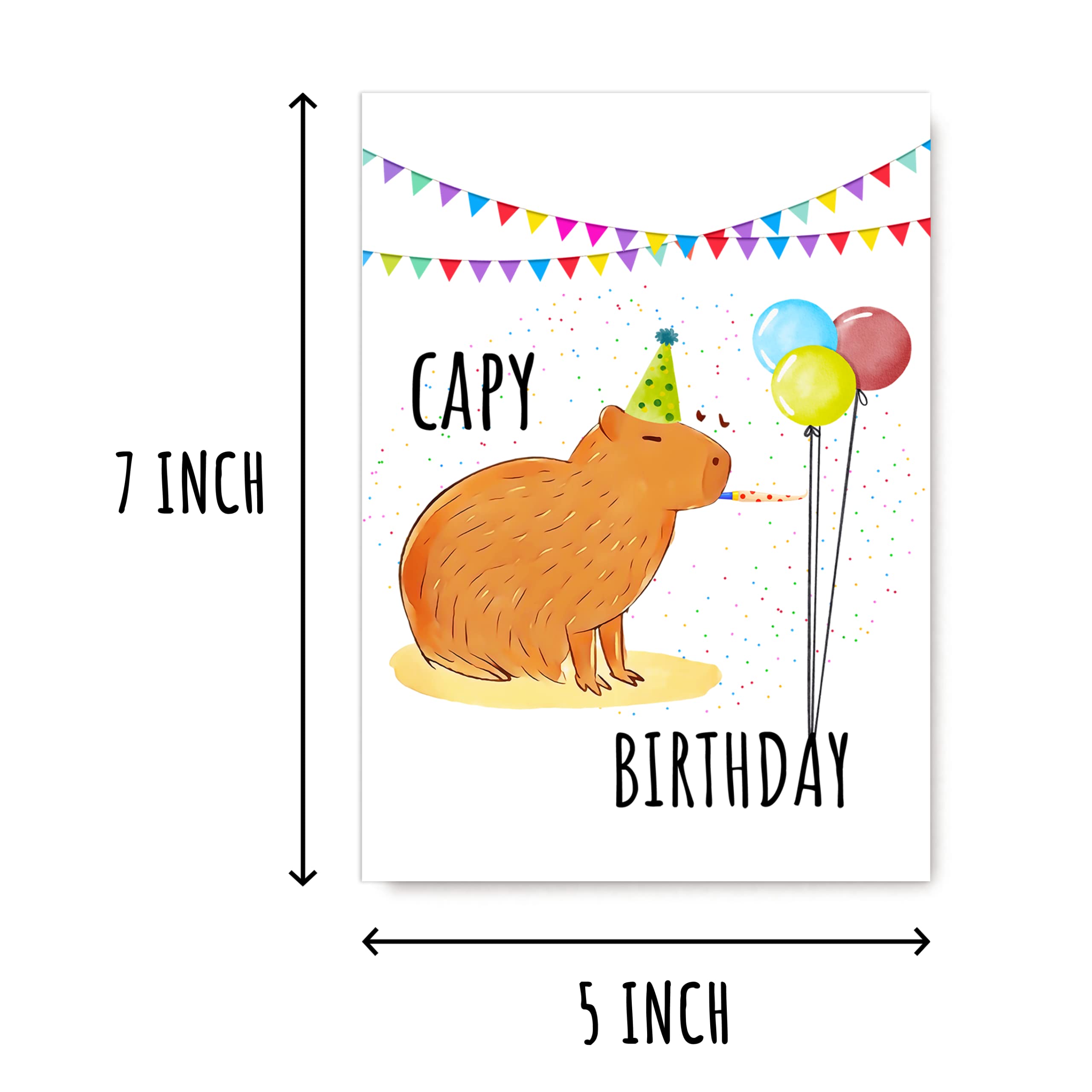 EruditeGifts Greeting Card - Funny Capy Birthday Card - Capybara Themed Card for Friends