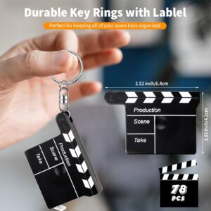 Junkin Bulk Movie Night Party Favors for Guests Movie Clapboard Key Chain with Tape Measure Movie Theme Party Favors Decorations Movie Night Decoration for Movie Theme Party Souvenir Prizes(36 Pcs)