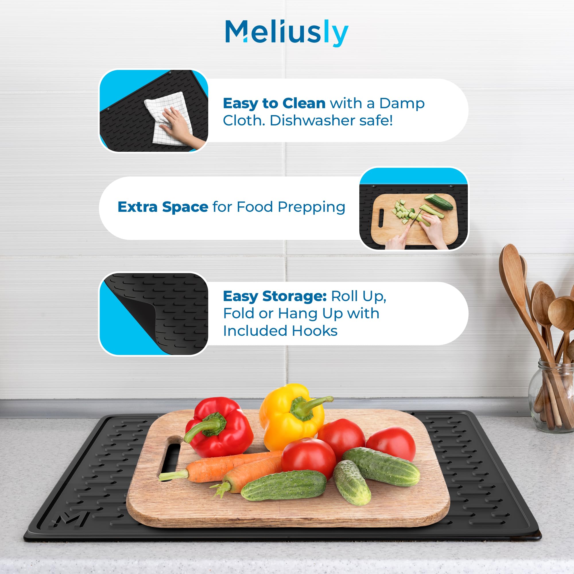 Meliusly® Silicone Stove Cover (20x28) Premium Silicone Stove Top Protector, Silicone Electric Stove Top Covers, Silicone Mat for Glass Stove Top, Silicon Stove Cover Cooktop Range Mat (Solid Black)