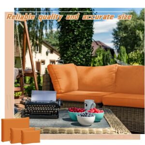 Patelai 11 Pcs Outdoor Cushion Covers Patio Cushion Slipcovers Replacement Splash Proof with Zipper for Outdoor Indoor Furniture, Patio Sofa Couch 3 Sizes, Replacement Covers Only(Orange)