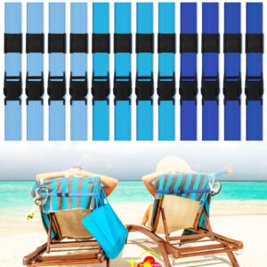 amylove 12 pcs towel bands for beach chairs cruise adjustable swim towel clips for summer elastic straps windproof beach towel holder ship travel stretch vacation accessories essentials (mixed colors)