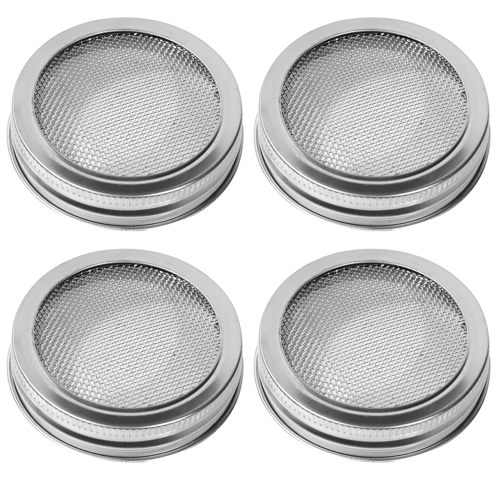 4 Pack Sprouting Lids, Mason Jar Sprouting Lids 20 Mesh 304 Stainless Steel Regular Mouth Jar Screen Sprouting Kit Lids for Growing Bean, Broccoli, Alfalfa, Salad Sprouts and More