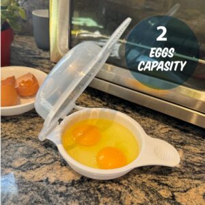 Trenton Gifts Microwave Egg Cooker/Poacher - Easy Scrambled Omelet Maker & Breakfast Cookware - Quick and Convenient Egg Cooking Solution - ONE COOKER