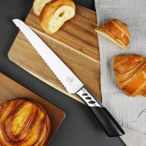 CHUSHIJI Bread Knife, Bread Knife for Homemade Bread,Serrated Bread Knife,Razor Sharp Well Crafted Serrated Knife,Bread Knife 8 Inches,Stainless Steel Knife Serrated