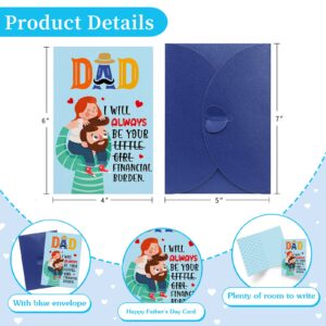 D24TIME Funny Fathers Day Card for Dad from Daughter-I Will Alwanys Be Your Financial Burden Happy Fathers Day Gift Card Humorous Fathers Day Greeting Cards with Envelope Dad Birthday Card from