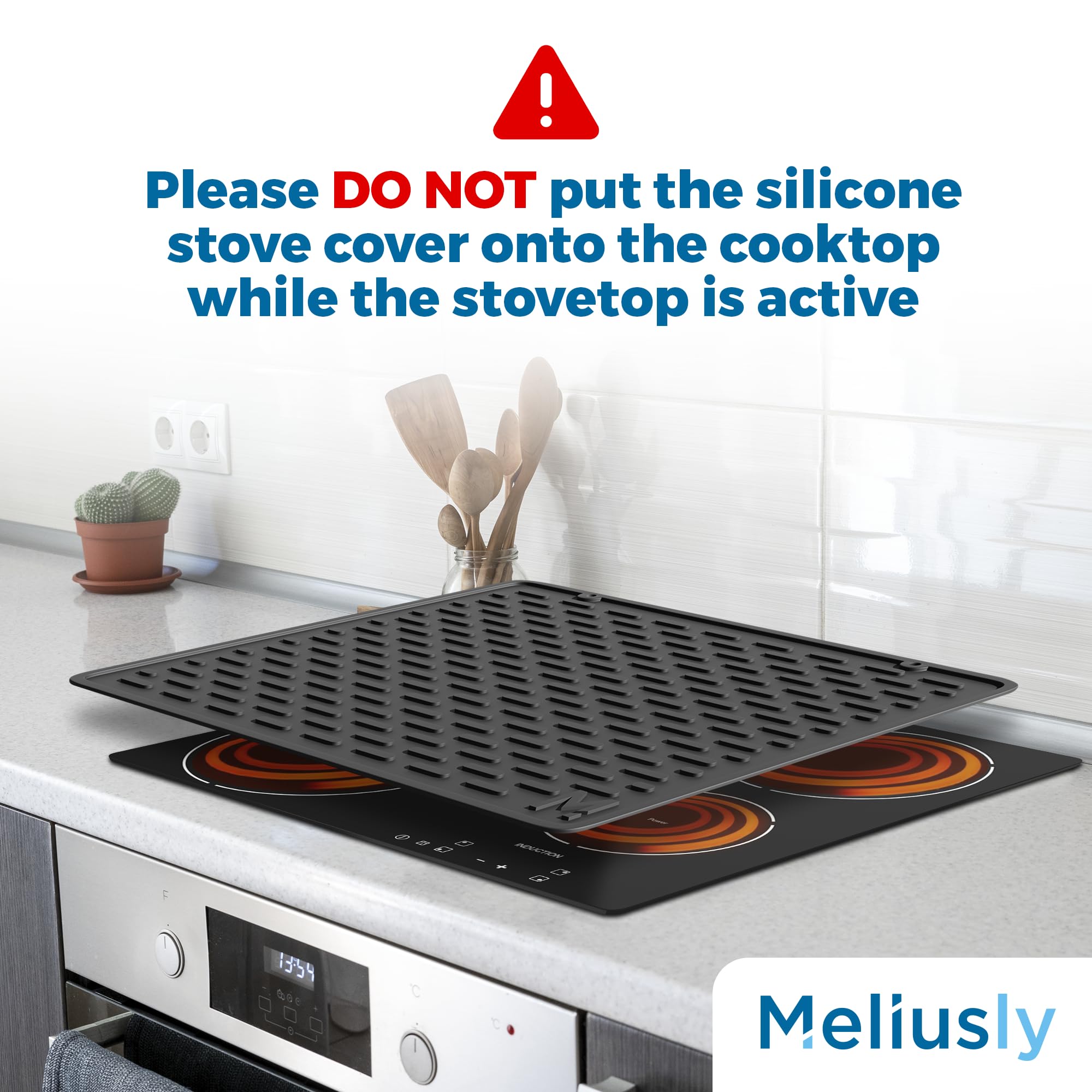 Meliusly® Silicone Stove Cover (20x28) Premium Silicone Stove Top Protector, Silicone Electric Stove Top Covers, Silicone Mat for Glass Stove Top, Silicon Stove Cover Cooktop Range Mat (Solid Black)