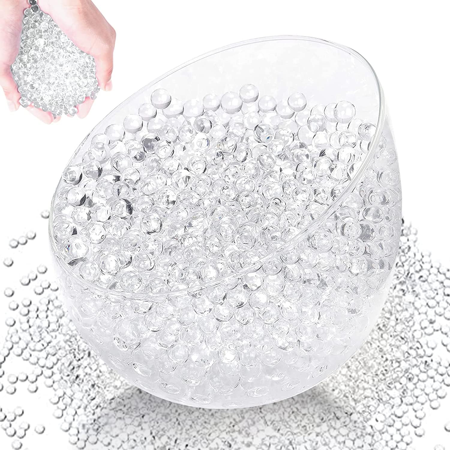 Veramz 120,000Pcs Clear Water Gel Jelly Beads, Water Beads for Vases, Vase Filler Beads Gel Jelly Balls, Vase Fillers for Floating Pearls, Wedding Centerpiece, Floating Candles, Christmas Decoration