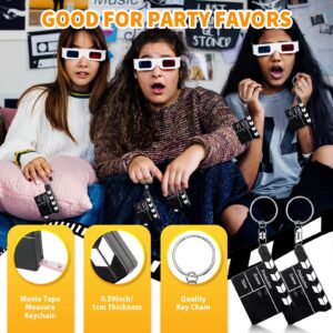 Junkin Bulk Movie Night Party Favors for Guests Movie Clapboard Key Chain with Tape Measure Movie Theme Party Favors Decorations Movie Night Decoration for Movie Theme Party Souvenir Prizes(36 Pcs)