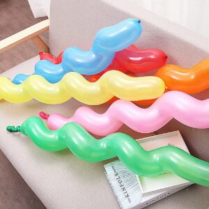 100 Pcs Latex Spiral Balloons for Assorted Boys Girls Birthday Party Balloons