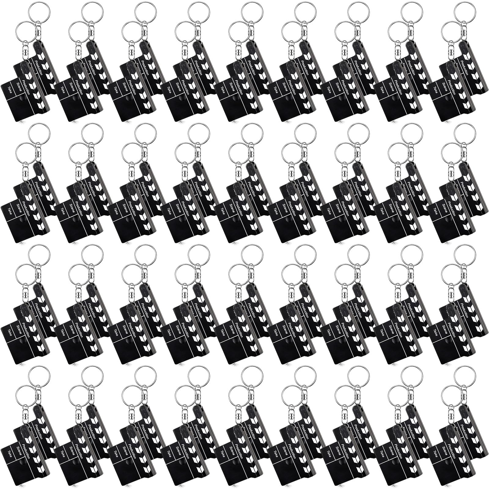 Junkin Bulk Movie Night Party Favors for Guests Movie Clapboard Key Chain with Tape Measure Movie Theme Party Favors Decorations Movie Night Decoration for Movie Theme Party Souvenir Prizes(36 Pcs)