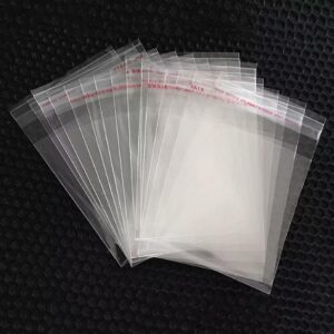 Doutop Self Seal Cellophane Bags 4x4 100pcs Self Adhesive Cello Bags 1mil Crystal Square OPP Plastic Bags for Bakery Cookie Brownie Candy Snacks Cards Crafts Nuts Soap