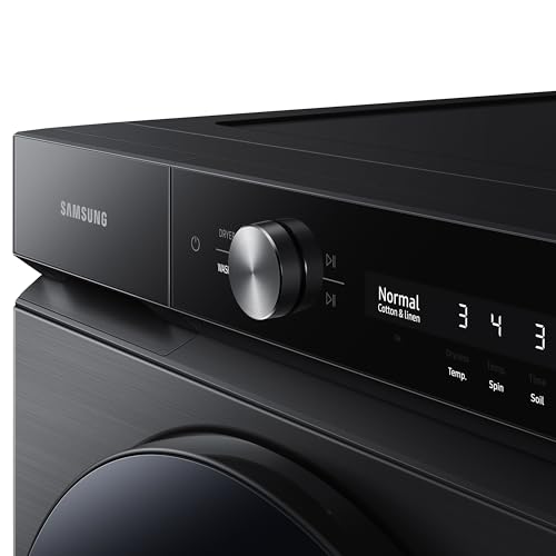 Samsung WF53BB8700AVUS Bespoke 5.3 cu. ft. Ultra Capacity Front Load Super Speed Wash and AI Smart Dial Washer, Brushed Black