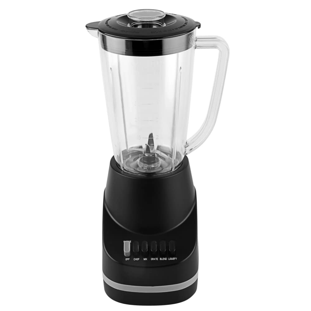 APPIU Speed Blender, 360W High Power Countertop Blenders for Kitchen, 48 Oz Blender Glass Jar for Shakes, Ideal for Smoothies,Crush Ice,Purees,1.5L jar, Black