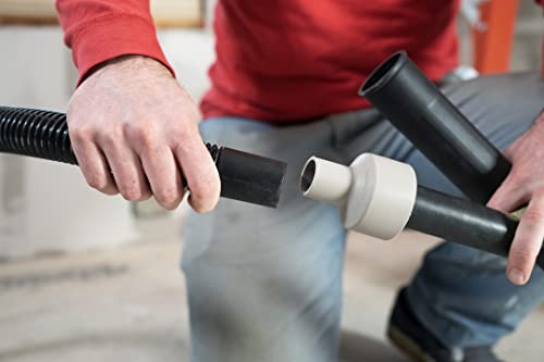 Hyde Dust-Free Sander Kit 9-inch Round with Two-piece Lightweight Extension Pole, Pivoting Head For Walls or Ceilings, Included 6 Foot Hose with Suction Control Valve Joins with Your Wet/Dry Vacuum