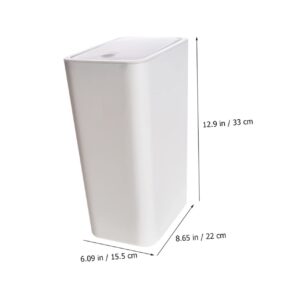 COLLBATH Small Bathroom Trash Can with Lid Plastic Waste Basket for Kitchen Office and Bedroom Compact Design for Bag Replacement Ideal for Home Use