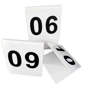 Diyfixlcd 40 Pics Acrylic Table Numbers 1-40 Double Side Numbered Table Tents Restaurant Wedding Table Number White Table Tent Numbers Cards Signs for Party Banquets Service Evidence Markers Supplies