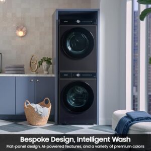 Samsung WF53BB8700AVUS Bespoke 5.3 cu. ft. Ultra Capacity Front Load Super Speed Wash and AI Smart Dial Washer, Brushed Black