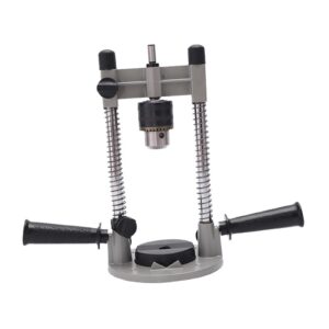 almencla drill press stand, multi angle drill guide attachment with 8mm chuck, 45 degree adjustable angle drill holder for 1/2in 1/4in or 3/8in drills