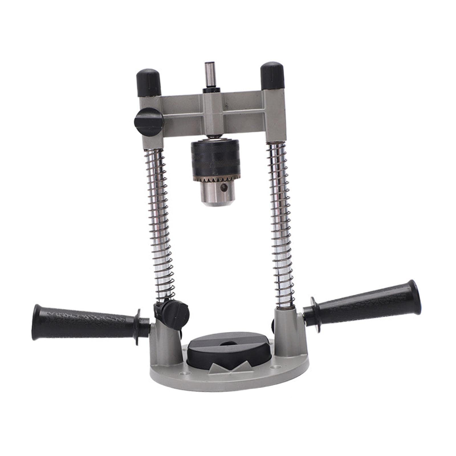 Almencla Drill Press Stand, Multi Angle Drill Guide Attachment with 8mm Chuck, 45 Degree Adjustable Angle Drill Holder for 1/2in 1/4in or 3/8in Drills