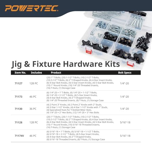 POWERTEC 71118-P3, 24 Inch Double-Cut Profile Universal T-Track with Predrilled Mounting Holes, for Woodworking Jigs and Fixtures, Drill Press Table, Router Table, Workbench, 6 Count, Pack of 1