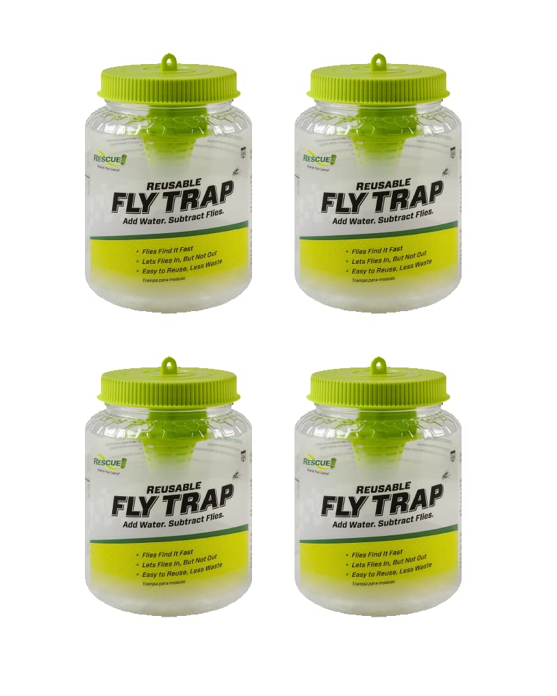 Rescue Outdoor Reusable Fly Trap Canister 4 Pack