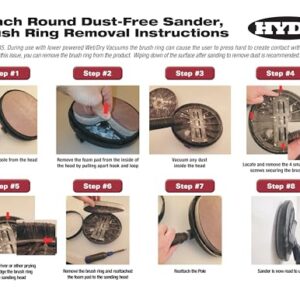 Hyde Dust-Free Sander Kit 9-inch Round with Two-piece Lightweight Extension Pole, Pivoting Head For Walls or Ceilings, Included 6 Foot Hose with Suction Control Valve Joins with Your Wet/Dry Vacuum