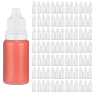 trelaco 300 pcs plastic dropper bottles bulk 10ml squeezable eye liquid dropper bottles with caps clear refillable bottle for liquids oils essence paint