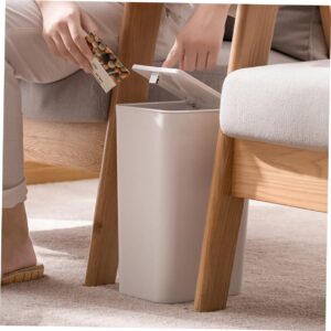 COLLBATH Small Bathroom Trash Can with Lid Plastic Waste Basket for Kitchen Office and Bedroom Compact Design for Bag Replacement Ideal for Home Use