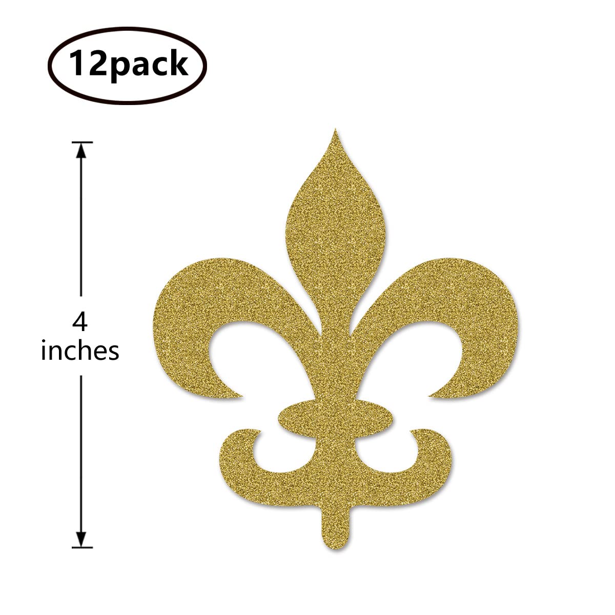 Gold Mardi Gras Centerpiece Sticks, 12-Pack Table Topper Double-Sided Birthday Party Decorations