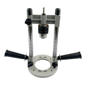 Almencla Drill Press Stand, Multi Angle Drill Guide Attachment with 8mm Chuck, 45 Degree Adjustable Angle Drill Holder for 1/2in 1/4in or 3/8in Drills