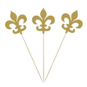 gold mardi gras centerpiece sticks, 12-pack table topper double-sided birthday party decorations