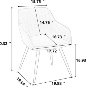 annjoe Faux Leather Accent Chair Arm Chairs Living Room Chairs Leisures Chair Upholstered Chair with Metal Legs Set of 2 for Home Kitchen Office Bistro Cafe