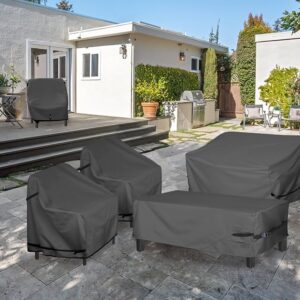 Porch Shield Patio Coffee Table Cover - Waterproof Outdoor Furniture Rectangular Small Table Covers 48 x 26 inch, Black