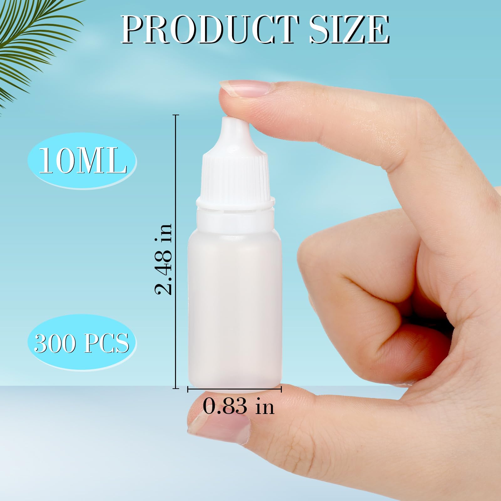 TrelaCo 300 Pcs Plastic Dropper Bottles Bulk 10ml Squeezable Eye Liquid Dropper Bottles with Caps Clear Refillable Bottle for Liquids Oils Essence Paint