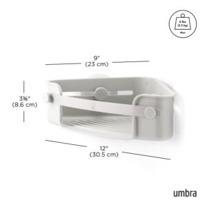 Umbra Flex Adhesive Shower Corner Shelf for Bathroom, Grey