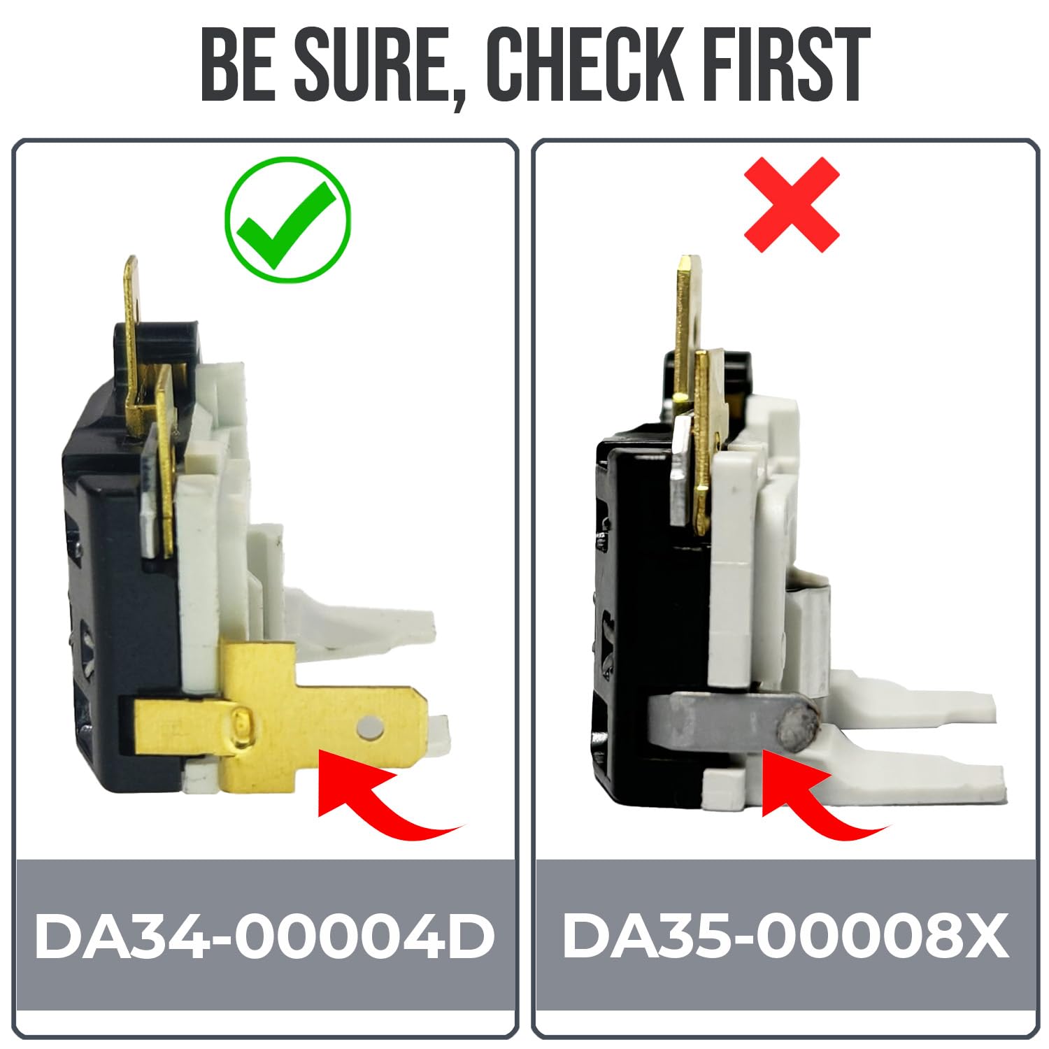 (OEM) A1PartsPro DA34-00004D for Samsung Refrigerator Relay Compressor Overload Protector Replacement Accessories