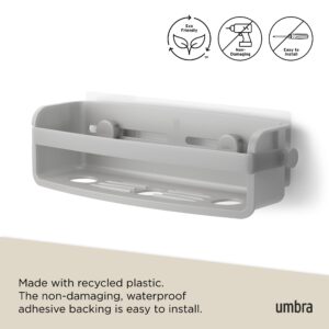 Umbra Flex Adhesive Shower Shelf for Bathroom, Grey