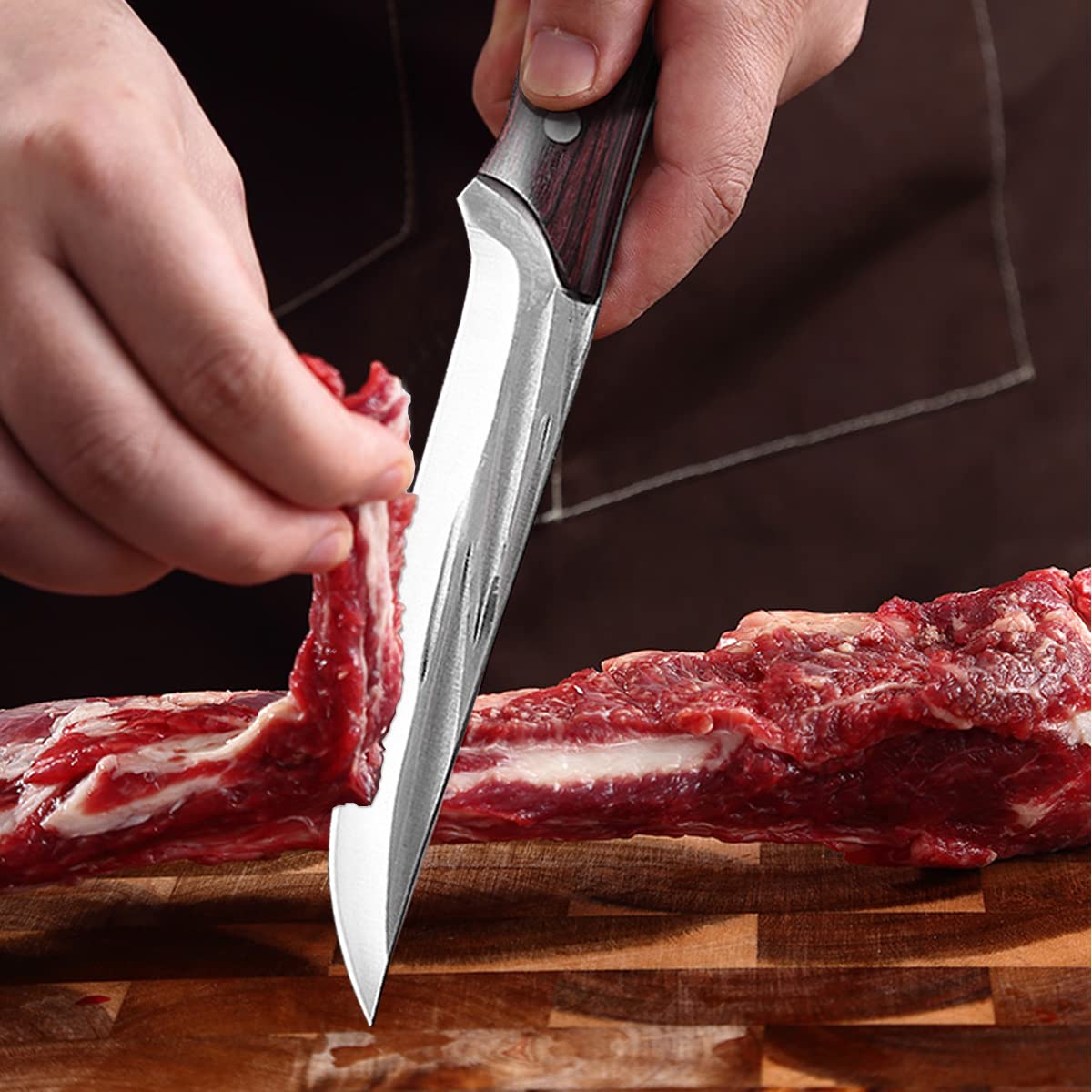 ANBFF Chef Knife and Boning Knife Set, Sharp High Carbon Stainless Steel Kitchen Knives with Ergonomic Handle - Professional Quality, Sturdy and Versatile - for Slicing, Carving, and Deboning