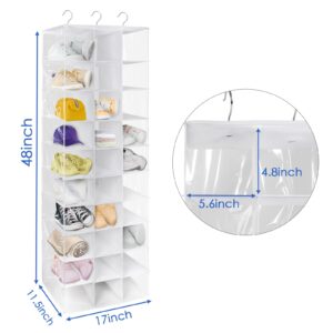 Libeder Hanging Closet Organizers 30 Section Shoe Shelves, Shoe Storage Hanging Shoe Rack, Space Saving Shoe Holder, White