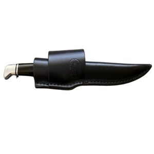 carl thomas leathers custom cross draw knife sheath fits buck 105 knife, fixed blade knife holder, black