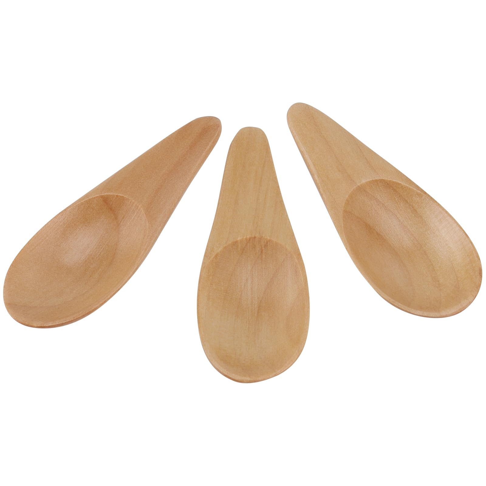 HAKZEON 20 PCS Mini Wooden Salt Scoop, Small Wooden Spoons for Spice Jars, Small Salt Spoon with Short Handle, Tiny Wooden Spice Spoons for Loose Tea Leaves, Candy, Coffee