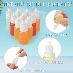 TrelaCo 300 Pcs Plastic Dropper Bottles Bulk 10ml Squeezable Eye Liquid Dropper Bottles with Caps Clear Refillable Bottle for Liquids Oils Essence Paint