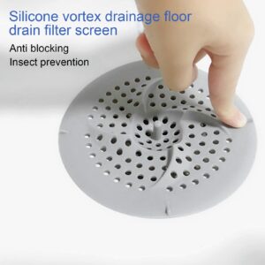 Altsuceser Hair Catcher Durable Silicone Hair Stopper Shower Drain Covers Easy to Install and Clean Suit for Bathroom Bathtub and Kitchen, Floor Sink Strainer Grey