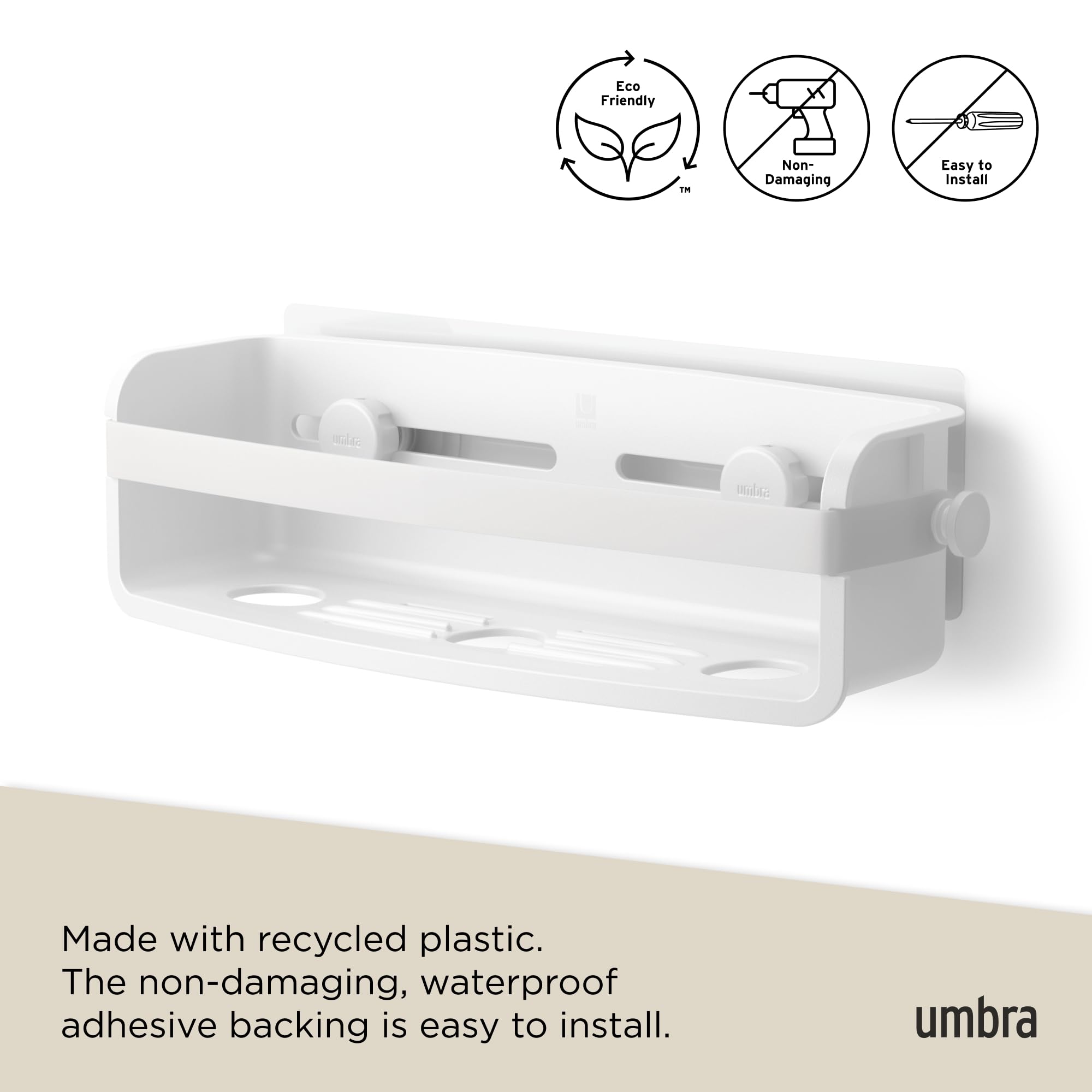 Umbra Flex Modern Bathrrom Caddy Bins, White