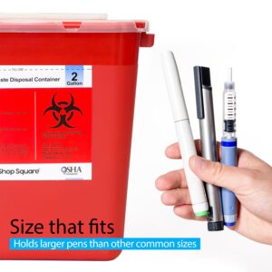 Sharps Container 2 Gallon (3-Pack) - Sharps Containers for Home Use, Needle Disposal Containers, Sharps Bin, Professional Grade Biohazard Containers, Sharps Box for Needles