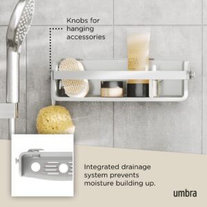 Umbra Flex Adhesive Shower Shelf for Bathroom, Grey