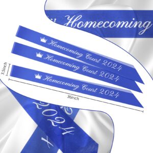 Jexine 12 Packs Homecoming Court Sash 2023 72 Inches x 4 Inches Blue and White Satin Homecoming Sash for King High School Dance Queen Graduation Party Accessories