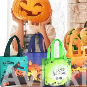 Aviski 20PCS Halloween Trick or Treat Bags, Small Halloween Tote Bags with Handles, Gift Bags, Multifunctional Non-Woven Halloween Bags for Gifts Wrapping, Halloween Party Supplies