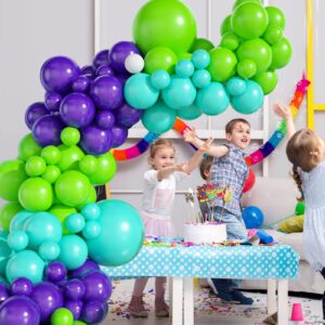 Green Purple Balloon Arch Garland Kit, Green Purple Balloon Arch Kit Blue Balloons, Party Balloon for Boys Girls Birthday Party Baby Shower Wedding Bridal Shower Decorations